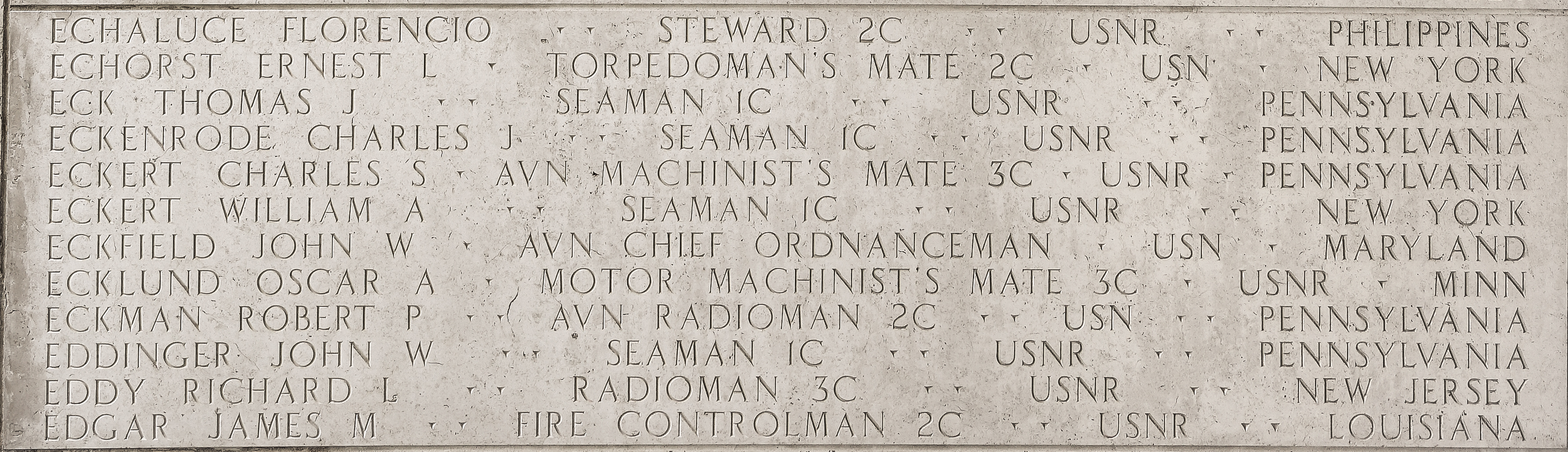 Richard L. Eddy, Radioman Third Class